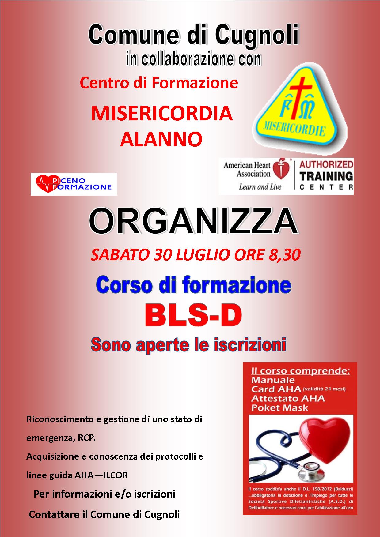 Corso di formazione BLS-D - 30 luglio 2016